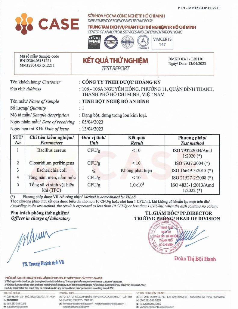 kiểm nghiệm tbn đỏ